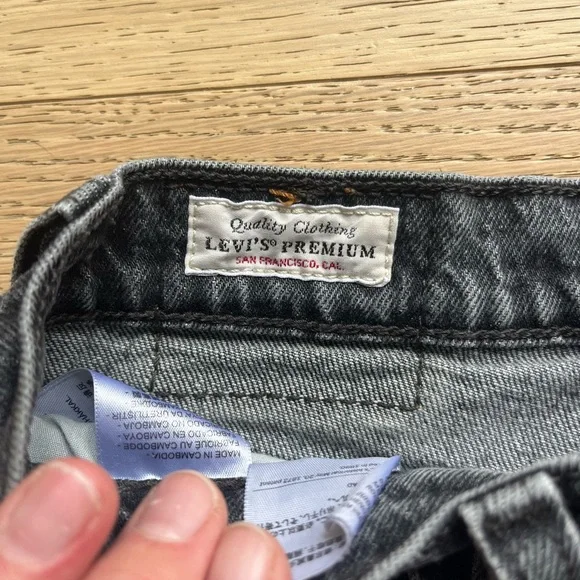 Levi’s Ribcage Straight Jeans High Rise Black Wash Cropped Ankle 30x 27 - Picture 3 of 9